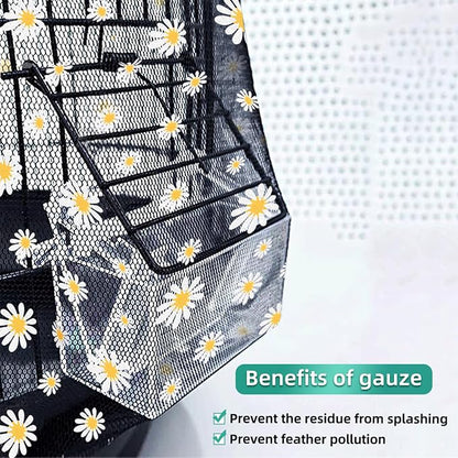 Bird Cage Seed Catcher, Seed Catcher Guard Net Cover, Parrot Nylon Mesh Net - Image 3