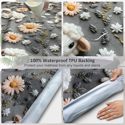 Twin Mattress Protector Waterproof, Fitted Sheet Style Breathable Mattress Cover - Image 2