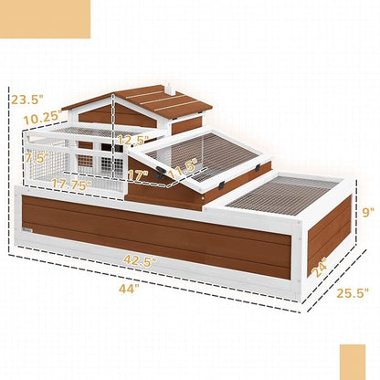 PawHut 3- Room Tortoise House Habitat - Image 7