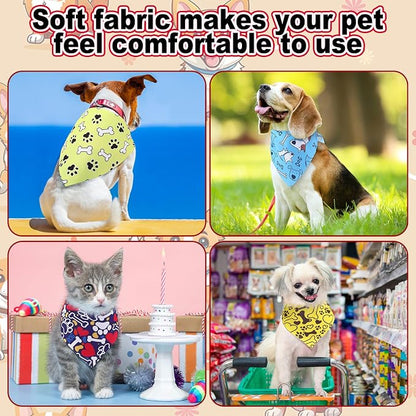 Aliceset 180 Pcs Dog Bandana Bulk Paw Print Bandanas - Image 6