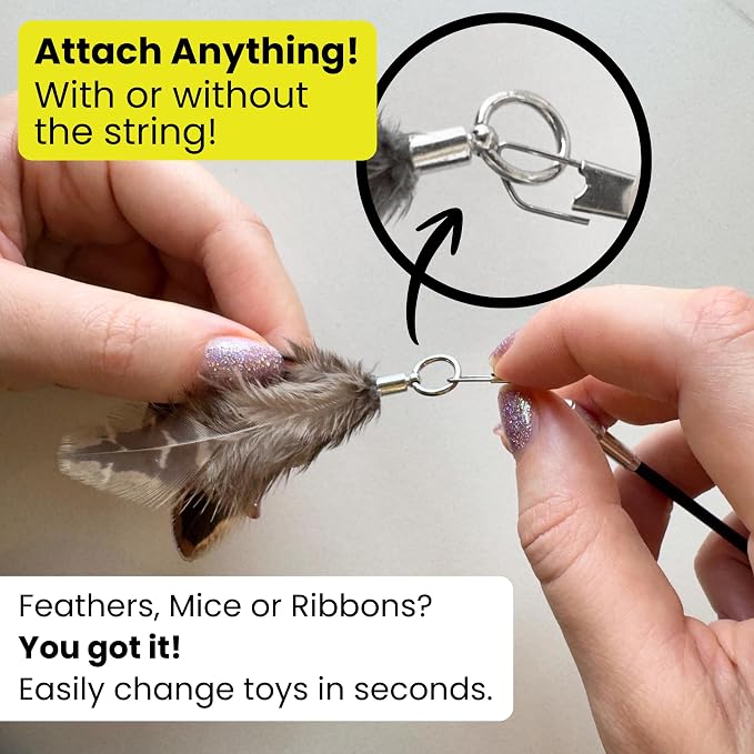Forever Stick - The Unbreakable Cat Wand Toy, Extra Long Durable Cat String Toy - Image 9