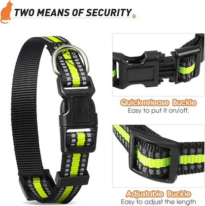 Weewooday 3 Pieces Reflective Dog Collar Nylon Adjustable Quick Release Pet - Image 4