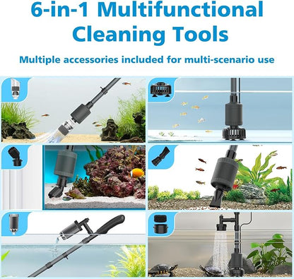 fishkeeper Aquarium Vacuum Gravel Cleaner, 25W 6 in 1 Multifunction Fish Tank - Image 4