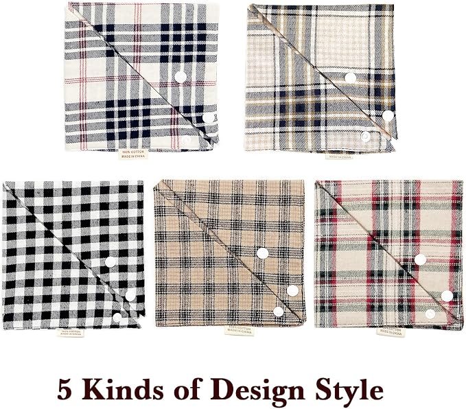 5PCS Dog Bandanas with Button - Image 6
