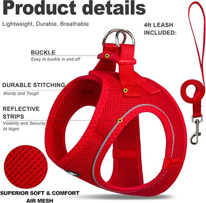 Fida Comfy Dog Harness with Leash, Soft Puppy Vest Escape Proof, Breathable - Image 2