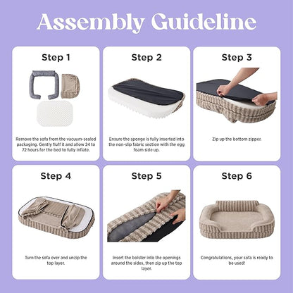 LE SURE Cute L-Plus Dog Beds, Orthopedic Waterproof Large Pet Bed - Image 7