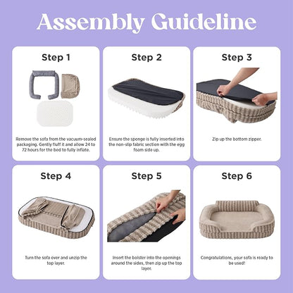 LE SURE Cute Dog Beds Large Sized Dog, Orthopedic Waterproof Large Pet Bed - Image 6