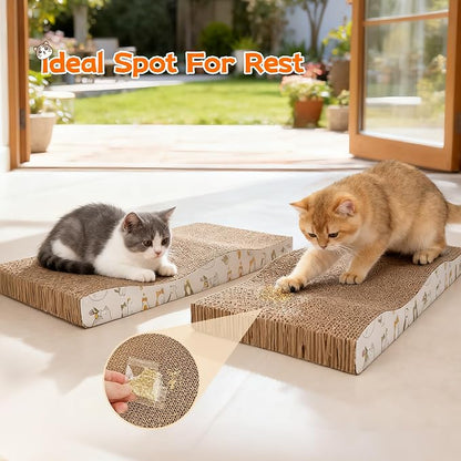 PatiencET Cat Scratch Pad 2 Pack, Waved Cardboard Cat Scratcher - Image 6