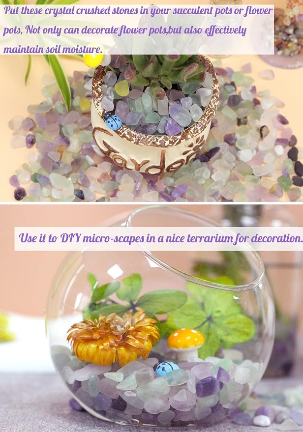 Fluorite Aquarium Gravel Rocks Natural Tumbled Healing Crystal Chips Bulk - Image 4
