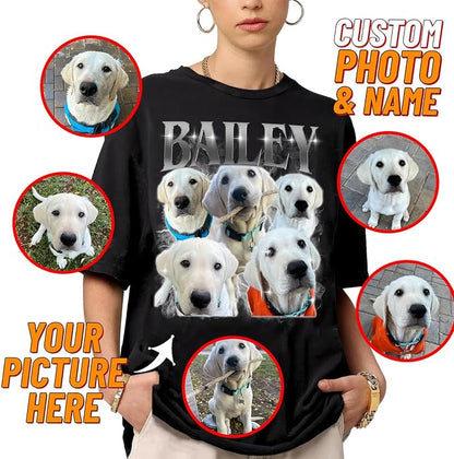 IZI POD Custom Dog Shirt for Women, Personalized Pet Face Photo Shirt, Bootleg - Image 2