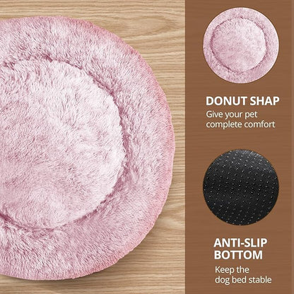 JOLLYVOGUE Calming Dog Bed Large Size Dog, Anti-Anxiety Donut Large Pet Bed - Image 3