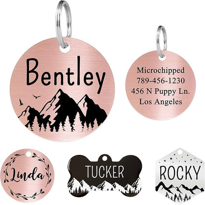 Ultra Joys Stainless Steel Pet ID Tag Dog Name Tags Personalized Front and Back by UltraJoys