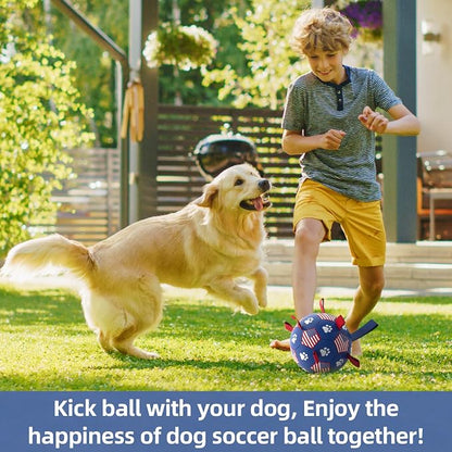 QDAN Dog Toys Soccer Ball with Straps, Durable Balls - Image 2