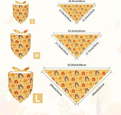 30 Pcs Fall Dog Bandanas Bulk for Small Dogs 18 Inch Stitch Edge Dog Bandanas - Image 2