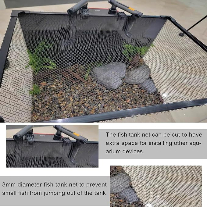 Magnetic Aquarium lid Fish Tank Hood top Cover Anti-Jumping net Cover mesh to - Image 5