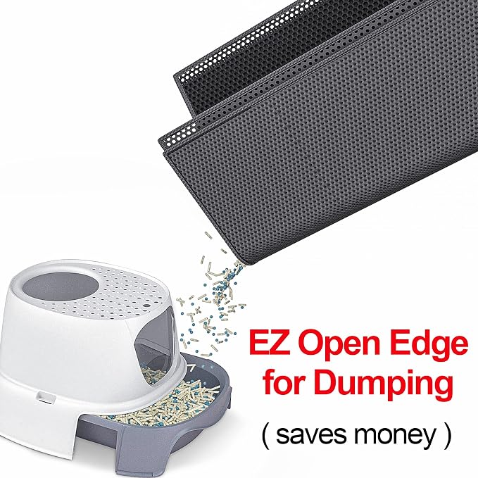 Cat Litter Box Mat: 47"x 36" Waterproof Kitty Cat Litter Trapping Mat, - Image 4