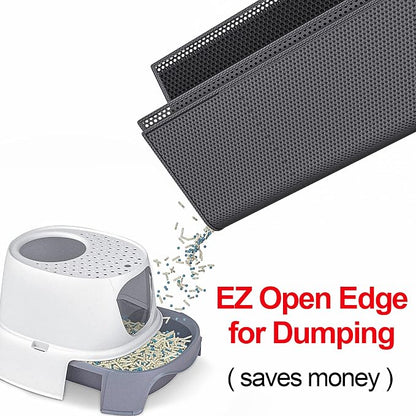 Cat Litter Box Mat: 47"x 36" Waterproof Kitty Cat Litter Trapping Mat, - Image 4