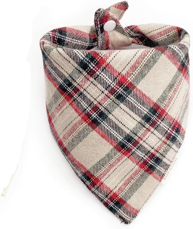 Christmas Plaid Dog Bandana by ZIRVYIR