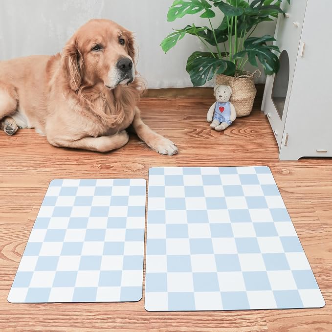 Ralxion Checkered Dog Feeding Mat, Absorbent Mats - Image 3