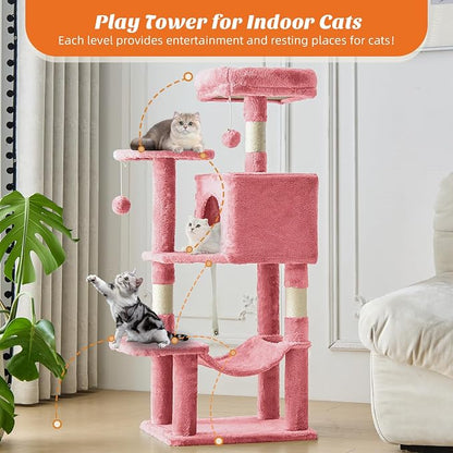 Sweetcrispy 44 Inch Cat Tree Tower, Cat Climbing Tower - Image 2