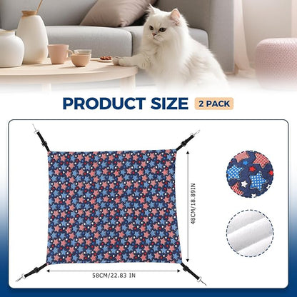 Cat Hammock for Cage Hanging Reversible 2Pack, Pet Hammock Bed Adjustable - Image 3