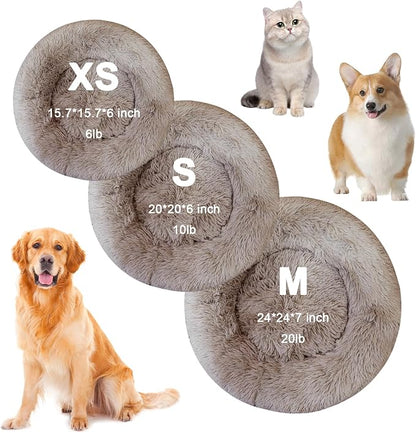 Dog Bed for Small Medium Large Dogs Cats, 20 inch Calming Washable-Round Cozy - Image 4