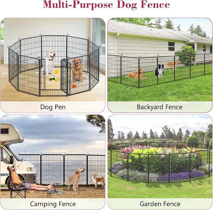 Dog Playpen Outdoor, 40 inch 10 Panels Heavy Duty Dog Fence - Image 6