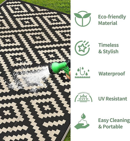 GENIMO 5x8 Outdoor Rug Waterproof, Reversible Mats, Area Rug, Plastic Outside - Image 5