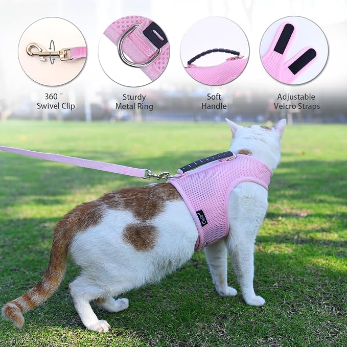 Kitty Harness and Leash for Walking Escape Proof Breathable Mesh Fabric - Image 3