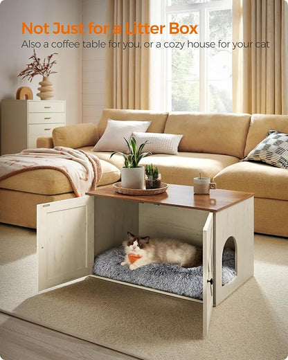 Feandrea Cat Litter Box Enclosure, Litter Box Furniture Hidden - Image 3