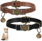 2 Pcs PU Leather Cat Collar Breakaway by Unknown