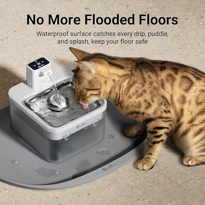 DownyPaws Cat Food Mats for Floors Waterproof, BPA Free Silicone Pet Feeding Mat - Image 3