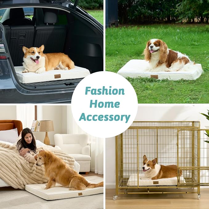 Dog Crate Bed for Large Size Dogs, Rectangular Orthopedic Dog Beds, Foam - Image 6