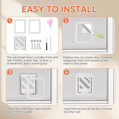 LIBBEPET Cat Door for Screen Door, Lockable Cat Screen Door for Cats & Small - Image 5
