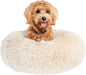 Calming Donut Dogs Beds for Small Dogs Washable, 23inch Plush Round Pet Bed for by nononfish