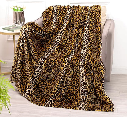 Bnuitland Leopard Print Fleece Flannel Throw - Image 5