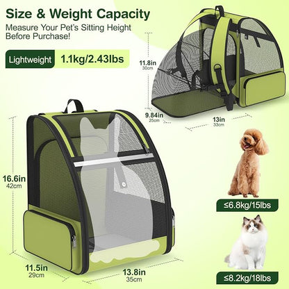 Cat Backpack Carrier for Travel Hiking: Expandable Foldable Breathable Mesh - Image 6