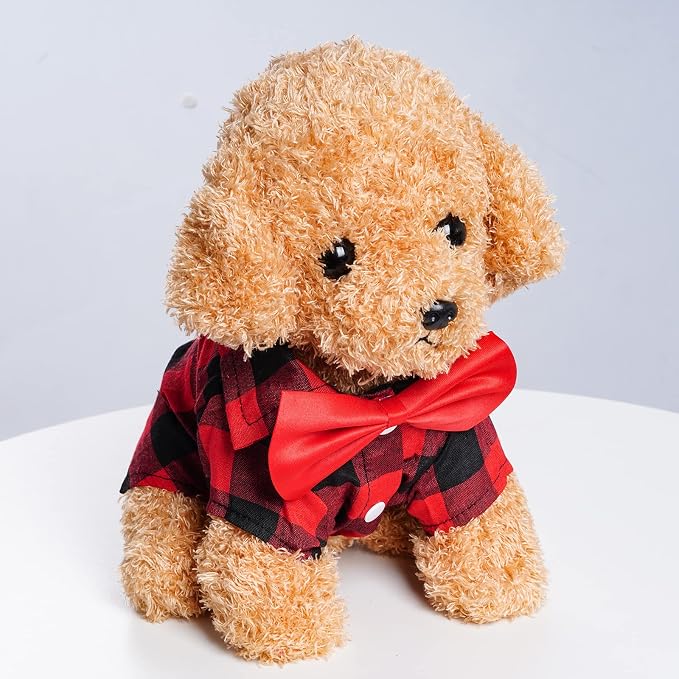 Tongcloud 3 Pack Plaid Puppy Cat Shirt Cute Cat Shirt Dog Shirt - Image 4