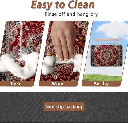 Vintage Carpet Boho Pet Feeding Mat, Absorbent Quick-Dry Cat Dog Food and Water - Image 4