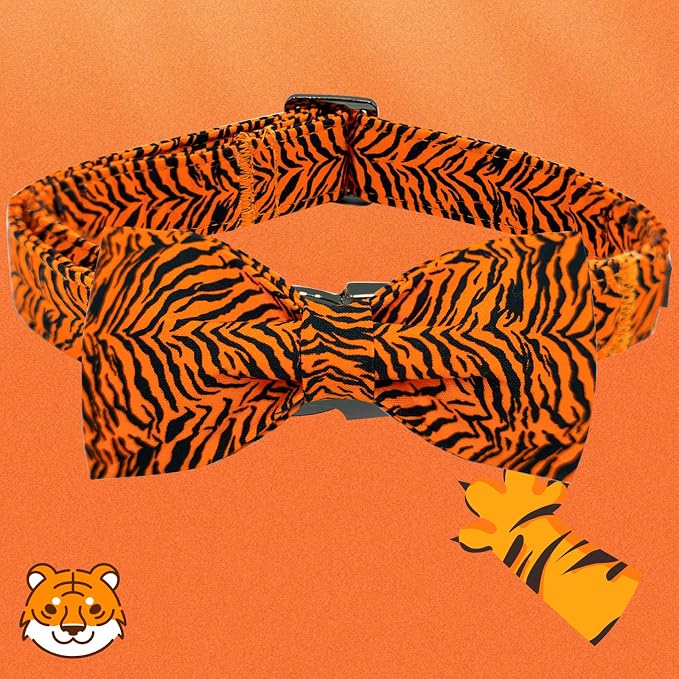 Elegant Little Tail Tiger Print Dog Collar, Unique Seasonal Design, Buckle - Image 3