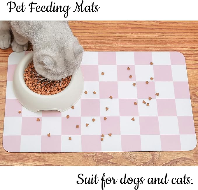 Ralxion Checkered Dog Feeding Mat, Absorbent Mats - Image 4