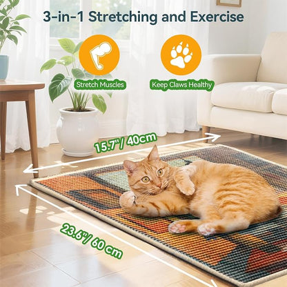 3-in-1 Sisal Cat Scratcher Mat 23.6x15.7 – Durable Scratch Rug - Image 8