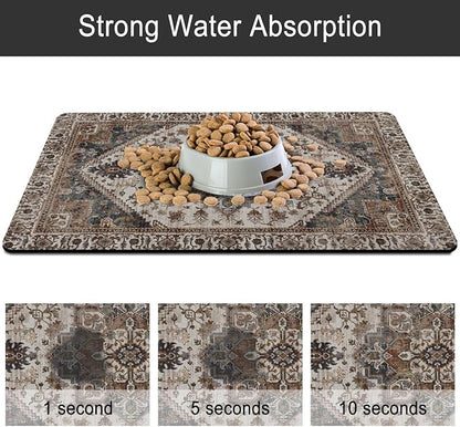 Dog Food Mats for Floors, Absorbent and Quick-Drying Pet Cat Food Mat, - Image 5