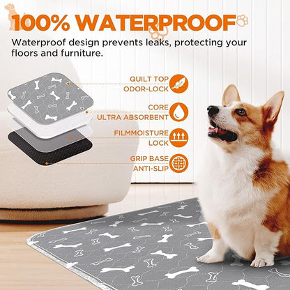 Washable Pee Pads for Dogs, Fast Absorbent Dog Pee Pads for Crate Pet Training - Image 5