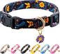 Cotton Dog Collar Purple Flower Pattern by Raisingwell