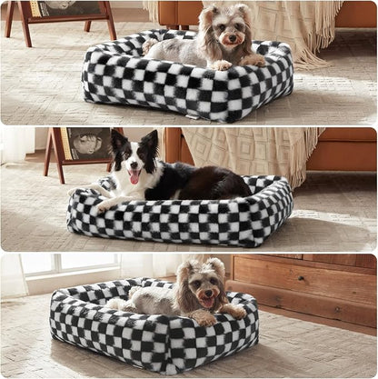 JOEJOY Dog Bed Medium Size Dog, Rectangle Washable Orthopedic Corduroy Fleece - Image 7
