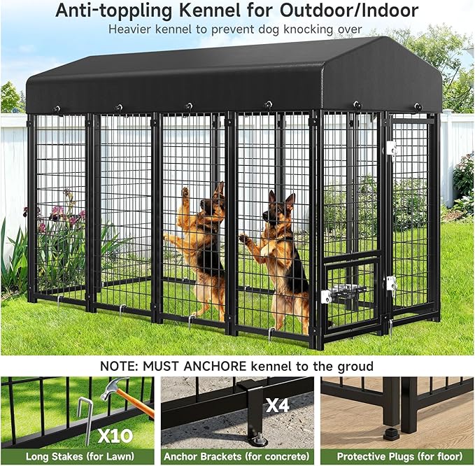 2PCS Dog Kennel Outdoor, Large Outside Dog Kennel - Image 3