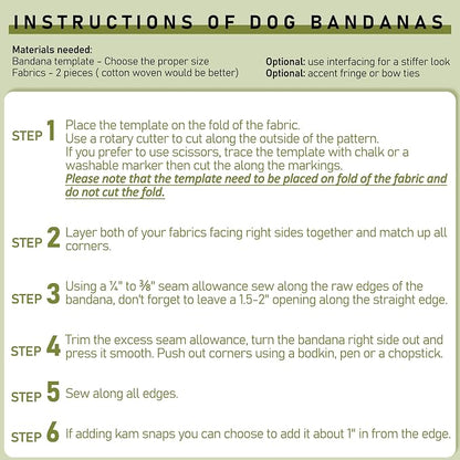 5Pcs Plastic Reversible Tie On Curved Dog Bandana Cutting Templates Set - Image 4