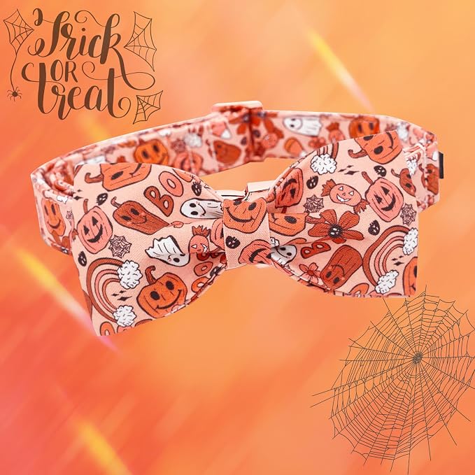 Halloween Dog Collar, Pet Collar Bow Pumpkin Pet Collar Girl Boy Holiday Pet - Image 4