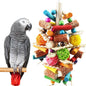 Bird Toys, Parrot Toys for Large Birds, Natural Peppered Wood African Grey by Kewkont